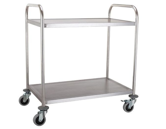 Single Line Kitchen Food Tray Trolley Cart Stainless Steel for Restaurant