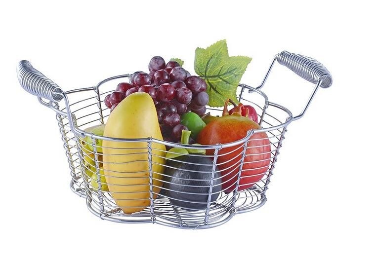 food grade metal mesh wire fruit basket stainless