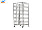 15 Trays Baking Tray Trolley Stainless Steel Buffet Service Tray Rack Food Trolley