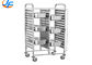 Commercial Stainless Steel Baking Trolley For Baking 380*550*H1000 15X2 Trays