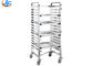 Stainless Steel Baking Tray Trolley With 15 Trays Tray Rack Bakery Cooling Rack