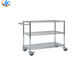 RK Bakeware China Foodservice NSF 3 Tier Stainless Steel Food Serving Trolley Cart Material Distribution Trolley