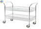 2/3/4 Tiers Steel Trolley Service Cart , Stainless Steel Trolley For Material Distribution