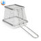 Wire Mesh Deep Fat Fry Basket  / Stainless Steel Square French Fry Basket