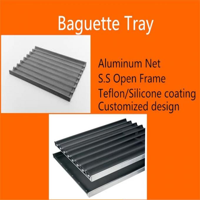 Aluminum Alloy 3 Grooves French Bread Baguette Baking Trays
