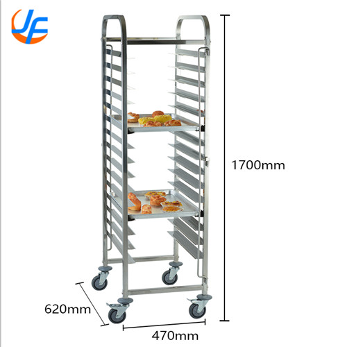 RK Bakeware ChinaZ Frame Nesting Stainless Steel Baking Trolley Double