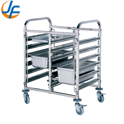                  Cheap 4 Wheels Removeable Stainless Steel Trolly             