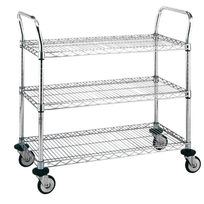 RK Bakeware China Foodservice 18&quot; X 24&quot; X 38&quot; Metro Three Shelf Heavy Duty Stainless Steel Utility Cart