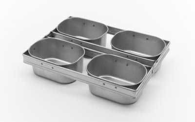                  Rk Bakeware China-600g Nonstick 4 Straps Farmhouse White Sandwich Bread Loaf Pan             