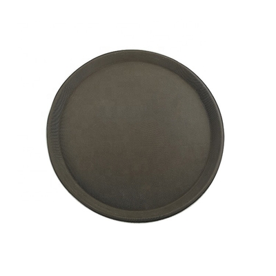 16 Inch Nonslip Round Plastic Tray Large Recycled Plastic Plates Rubber Serving Tray For Restaurant