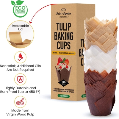 Muffin Liner Tulip Baking Paper Cup Cupcake Liners 7.7 X 3.5 X 3.3 Inches