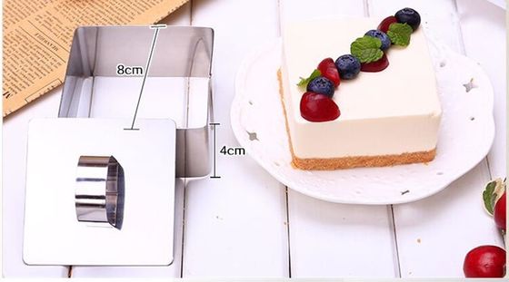 Square Shaped Mousse Ring Molds For Cooking , Mini Cheesecake Mould For Home