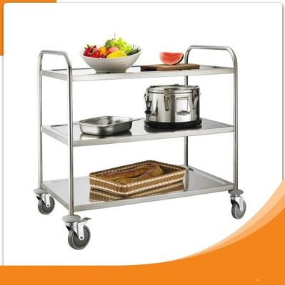 Single Line Kitchen Food Tray Trolley Cart  Stainless Steel for Restaurant