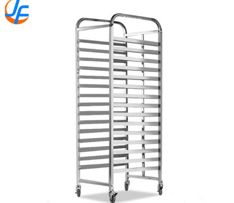 Sliver 32 Trays Baking Tray Trolley / Gastronorm Food Trolley For Manufacture