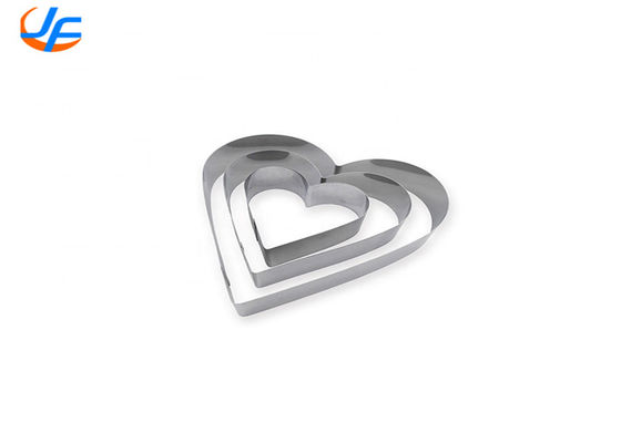 RK Bakeware China Foodservice NSF Heart Shape Cake Baking Mold , Stainless Steel Heart Molding Mousse Cake Rings