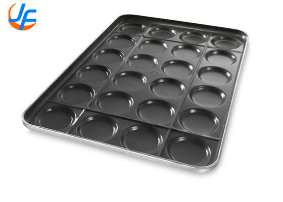 RK Bakeware China Foodservice 42495 Chicago Metallic Aluminized Steel 24 Mold 1.95 oz. Hamburger Bun Tray/Muffin Top Pan