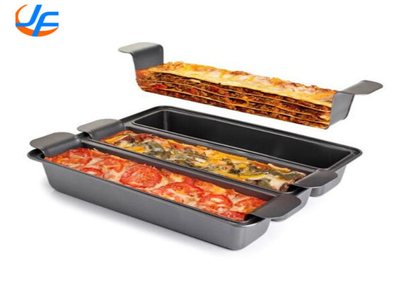 3 Division Non Sticker Pullman Loaf Pan , Lasagna Baking Pan Meat Loaf Pan With Insert