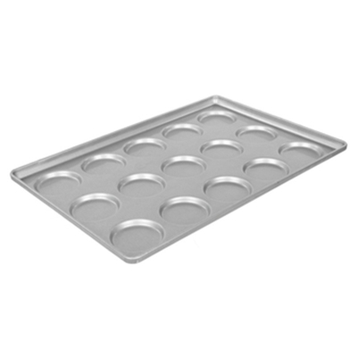 RK Bakeware China Foodservice 15 Mold Aluminized Steel Hamburger Bun Tray / Muffin Top / Cookie Baking Pan