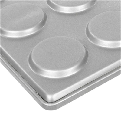 RK Bakeware China Foodservice 15 Mold Aluminized Steel Hamburger Bun Tray / Muffin Top / Cookie Baking Pan