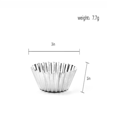                  Aluminum Alloy Cupcake Cake Cookie Jelly Mold Lined Mould Tin Baking Tool Egg Tart             