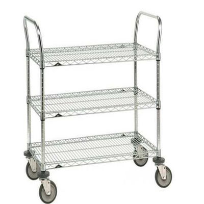 RK Bakeware China Foodservice 18&quot; X 24&quot; X 38&quot; Metro Three Shelf Heavy Duty Stainless Steel Utility Cart