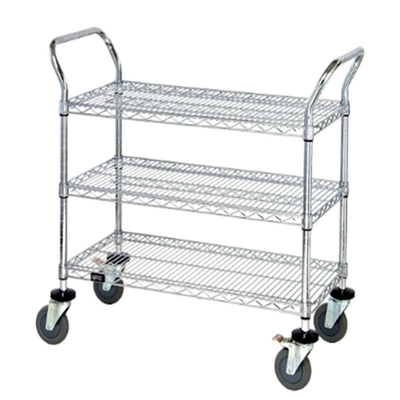 RK Bakeware China Foodservice 18&quot; X 24&quot; X 38&quot; Metro Three Shelf Heavy Duty Stainless Steel Utility Cart