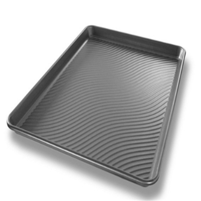 RK Bakeware China Foodservice NSF Nonstick Round Corner Corrugated Aluminum Baking Sheet Pan