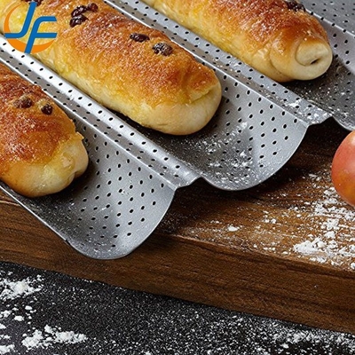 RK Bakeware China Foodservice NSF 10 Slots Glaze Aluminum Baguette Baking Tray