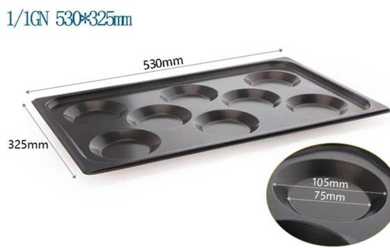 Rk Bakeware China-Gastronorm Gn 1/1 Aluminum Nonstick Baking Tray 530X325mm with 8 Moulds for Eggs