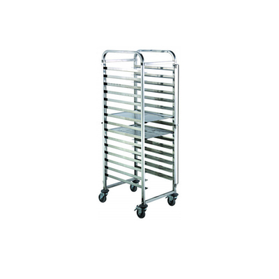 Rk Bakeware China-Z Frame 20 Pan End Load Stainless Steel Nesting Trolley Bun Sheet Pan Rack - Assembled