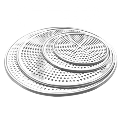 16 inch perforated round aluminum pizza pan punched pizza tray baking tray for bakery or bar or restaurant