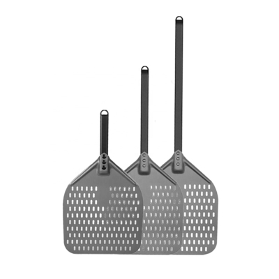 66cm Hard Anodized Aluminum Pizza Shovel 12 Inch Aluminum Pizza Peel Silver Perforated Pizza Peel