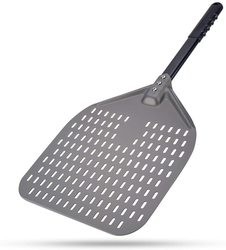66cm Hard Anodized Aluminum Pizza Shovel 12 Inch Aluminum Pizza Peel Silver Perforated Pizza Peel