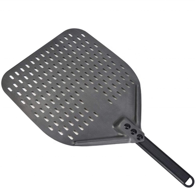 12 Inch Pizza Shovel Aluminum Pizza Turning Peel Black Hard Aluminum Perforated Detachable Pizza Peel