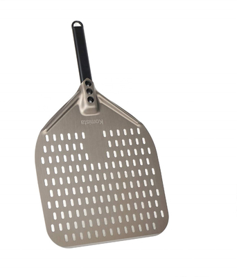 12 Inch Pizza Shovel Aluminum Pizza Turning Peel Black Hard Aluminum Perforated Detachable Pizza Peel