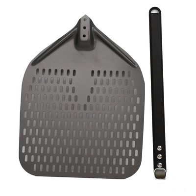 Alumina Pizza Turning Shovel 12 Inch Black Hard Aluminum Perforated Pizza Peel