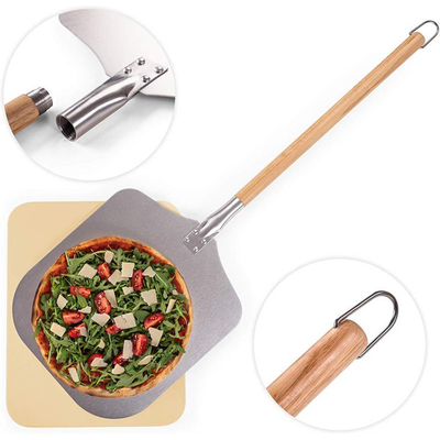 Oven Tools 83cm Aluminum Pizza Peel With Detachable Wood Handle Pizza Schep 12x14
