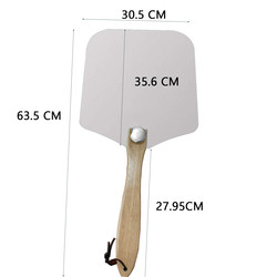 12&quot;*14&quot;*25'' Bandejas De Pasapalos De Piedra Aluminum Metal Pizza Peel Foldable Wood Handle Pizza Scoop Foldable