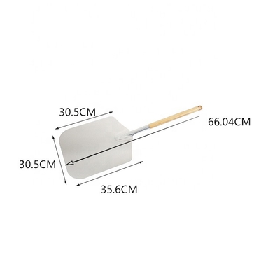 66cm Wooden Handle Pizza Peel Metal Pizza Shovel 12 Inch Aluminum Pizza Peel