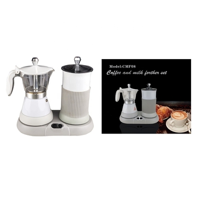 Aluminum 3 Cups Electric Espresso Moka Coffee Maker Milk Frother Automatic Electric Moka Pot