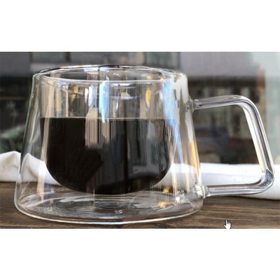 150ml 240ml 300ml Heart Shaped High Borosilicate Milk Mugs Tea Mugs Insulated Double Wall Glass Coffee Cup