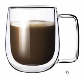 150ml 240ml 300ml Heart Shaped High Borosilicate Milk Mugs Tea Mugs Insulated Double Wall Glass Coffee Cup