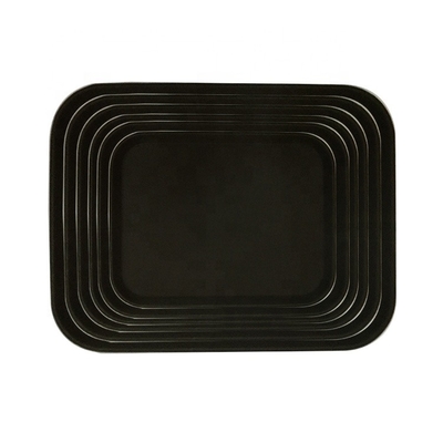 18*26inch Nonslip Rectangle Plastic Tray Large Recycled Plastic Plates Rubber Serving Tray For Hotel