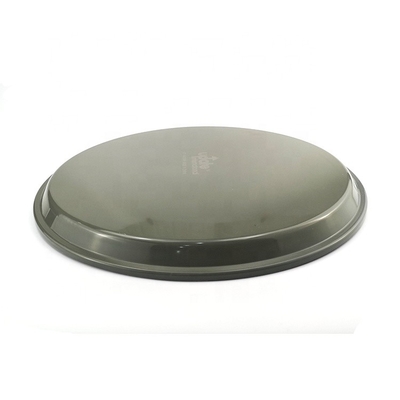 16 Inch Nonslip Round Plastic Tray Large Recycled Plastic Plates Rubber Serving Tray For Restaurant