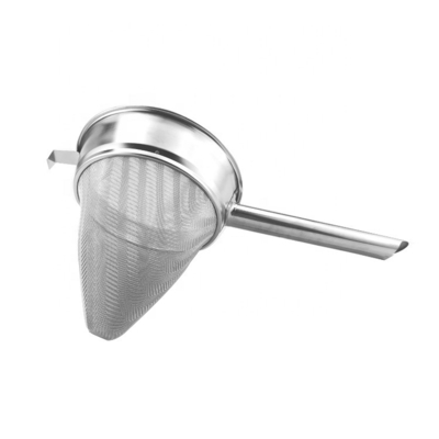 8/10 Inch Commercial Colander Steel Mesh Filter Stainless Steel China Cap Strainer Notch Wire Filter For Restaurant Filt