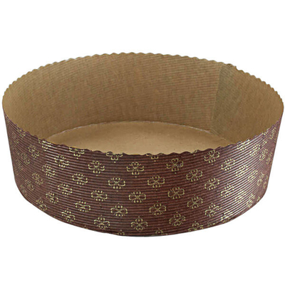 5 Oz Brown Paper Baking Mold Gold Short Panettone Rk Bakeware