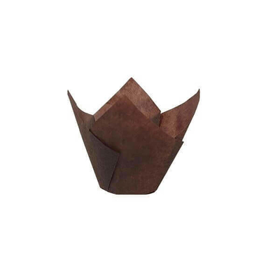 Tulip Paper Baking Cups Muffin Liner Regular 60mm Wrap Brown Parch