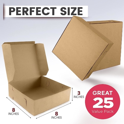 Locking Walls Corrugated Brown Cake Box Heavy Duty Kraft Bakery Box