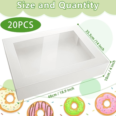 Paperboard Window Bakery Box Rectangle Cake Cardboard Treat Box With Window Baker