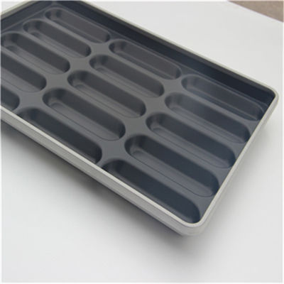 RK Bakeware China Foodservice NSF 15 Mold Glaze Nonstick Aluminized Steel Hotdog Bun Bread Pan